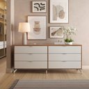 Ver imagem 4 de Conjunto Cômoda com 6 Gavetas e Mesa de Cabeceira Glow - Canella com Off White Fosco
