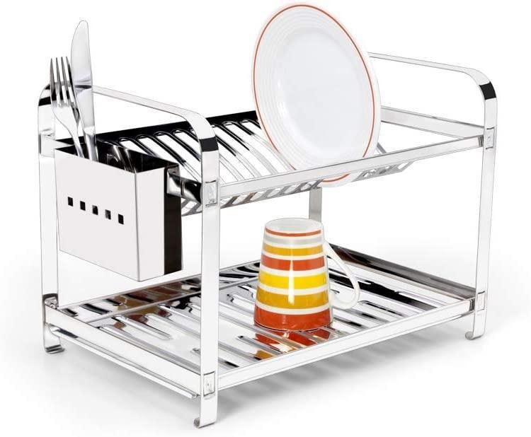 Escorredor Inox 16 Pratos com Porta Talher em Inox Mak Inox - 1