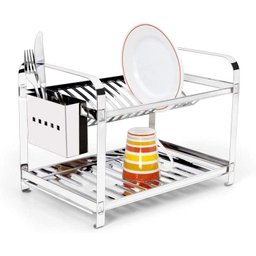Escorredor Inox 16 Pratos com Porta Talher em Inox Mak Inox - 1