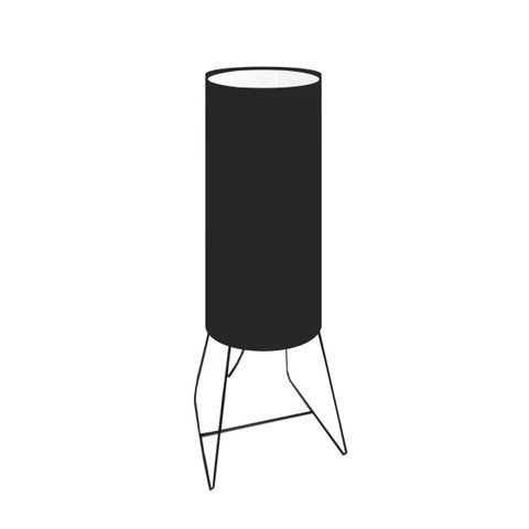 Abajur Mesa Preto Tubo 64cm Cúpula Ø18 Cores Diversas Md1087 Boreal Cúpulas e Abajures Abajur Mesa P