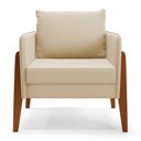 Ver imagem 4 de Kit 1 Sofá Namoradeira e 2 Poltronas Lana Suede Base de Madeira - D’Rossi Bege