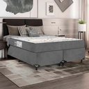 Ver imagem 2 de Cama Box Queen Bipartido + Colchão D33 One Face - Suede Cinza