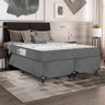 Cama Box Queen Bipartido + Colchão D33 One Face - Suede Cinza - 2