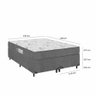 Cama Box Queen Bipartido + Colchão D33 One Face - Suede Cinza - 3