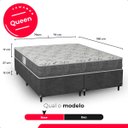 Ver imagem 3 de Cama Box Queen Bipartido + Colchão D33 One Face - Suede Cinza