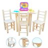 Conjunto de Mesa com 4 Cadeiras Infantil de Madeira Maciça Resistente Natural - 2