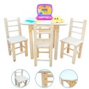 Ver imagem 2 de Conjunto de Mesa com 4 Cadeiras Infantil de Madeira Maciça Resistente Natural