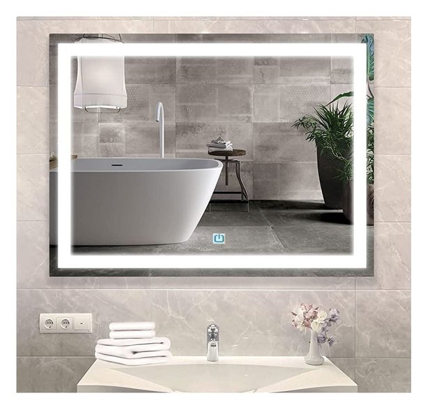 Ver imagem 1 de Espelho Jateado Iluminado com Led Frio e Touch 80x50cm Horizontal