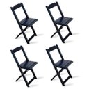 Ver imagem 3 de Conjunto De Mesa Dobrável 1,10x70 Com 4 Cadeiras Com Mesa Aparador Tarimatã Para Area Gourmet Preto