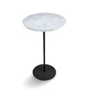 Ver imagem 3 de Mesa Lateral Norina - Baixa, Tampo 100% MDF 30 cm Redondo Marmorizado Imerso e Base Micro Texturizado Branco