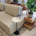 Ver imagem 5 de Mesa Lateral Norina - Baixa, Tampo 100% MDF 30 cm Redondo Marmorizado Imerso e Base Micro Texturizado Branco