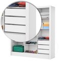Ver imagem 3 de Guarda-Roupa Casal com Espelhos 3 Portas 3 Gavetas 179cm Multimóveis CR35565 Branco/Madeirado