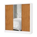 Ver imagem 2 de Guarda-Roupa Casal com Espelhos 3 Portas 3 Gavetas 179cm Multimóveis CR35565 Branco/Madeirado