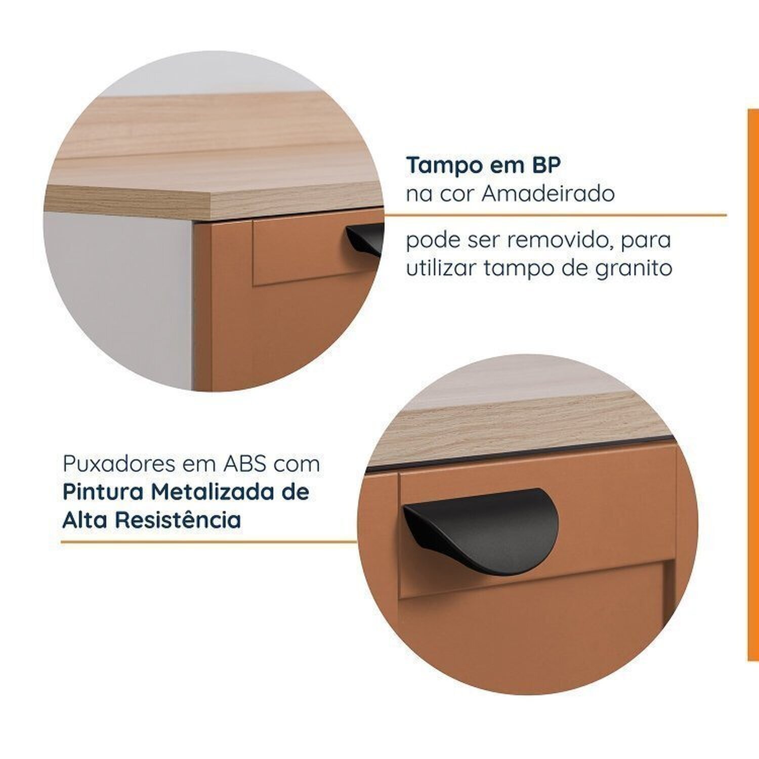 Cozinha Modulada 4 Peças 3 Aéreos 1 Balcão Arizona Cabecasa Madeiramadeira - 4