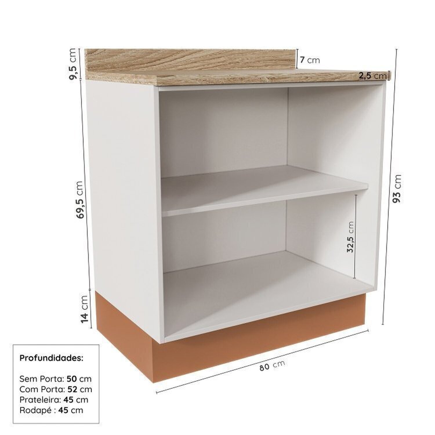 Cozinha Modulada 4 Peças 2 Aéreos 2 Balcões Arizona Cabecasa Madeiramadeira - 16