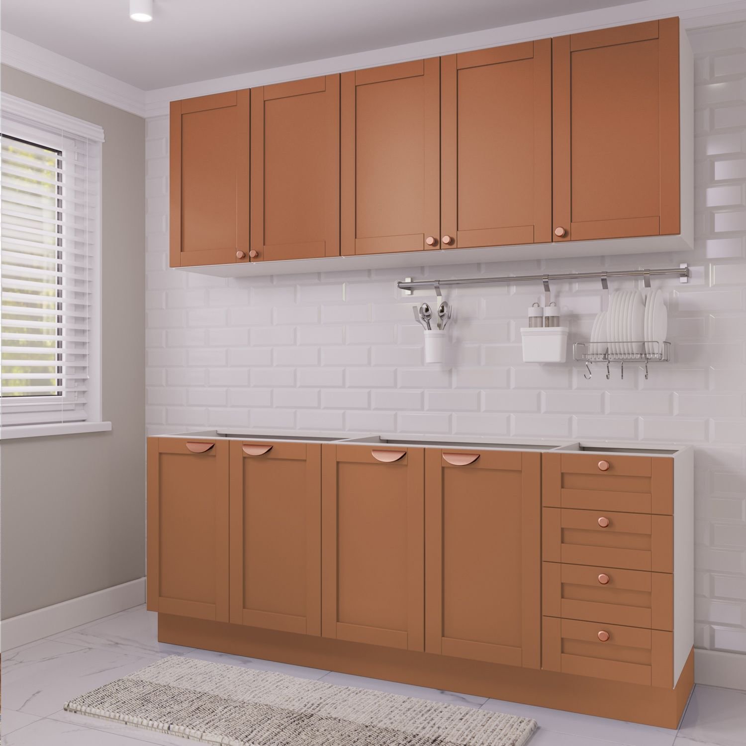 Cozinha Modulada 4 Peças 2 Aéreos 2 Balcões Arizona CabeCasa MadeiraMadeira