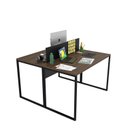 Ver imagem 4 de Escrivaninha Mesa Escritório 2 Lugares 120cm Industrial Nogal e Preto Marrom