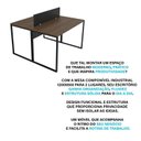 Ver imagem 7 de Escrivaninha Mesa Escritório 2 Lugares 120cm Industrial Nogal e Preto Marrom