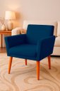 Ver imagem 2 de Poltrona Cadeira para Sala Confortável e Minimalista Paris em Suede Azul