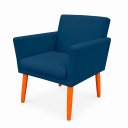 Ver imagem 4 de Poltrona Cadeira para Sala Confortável e Minimalista Paris em Suede Azul
