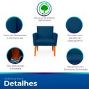 Ver imagem 3 de Poltrona Cadeira para Sala Confortável e Minimalista Paris em Suede Azul