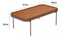 Ver imagem 3 de Mesa de Centro Sala de Estar Melin P 87x44 Nature com Pes Metal Cobre