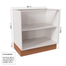 Cozinha Modulada 4 Peças 1 Torre Microondas 1 Aéreo 2 Balcões Arizona Cabecasa Madeiramadeira - 14