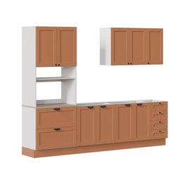 Cozinha Modulada 4 Peças 1 Torre Microondas 1 Aéreo 2 Balcões Arizona Cabecasa Madeiramadeira - 2