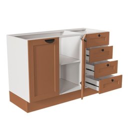 Cozinha Modulada 4 Peças 1 Torre Microondas 1 Aéreo 2 Balcões Arizona Cabecasa Madeiramadeira - 12