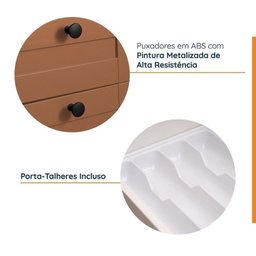 Cozinha Modulada 4 Peças 1 Torre Microondas 1 Aéreo 2 Balcões Arizona Cabecasa Madeiramadeira - 5