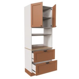Cozinha Modulada 4 Peças 1 Torre Microondas 1 Aéreo 2 Balcões Arizona Cabecasa Madeiramadeira - 10