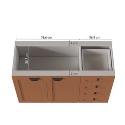 Cozinha Modulada 4 Peças 1 Torre Microondas 1 Aéreo 2 Balcões Arizona Cabecasa Madeiramadeira - 13