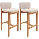 Ver imagem 1 de Kit 02 Banquetas Alta para Cozinha Sala de Jantar Bar Dara L02 Suede Bege - Lyam Decor
