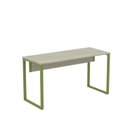 Ver imagem 3 de Mesa Madeira X M134/60P25 134cm Industrial Nogueira e Verde Cinza