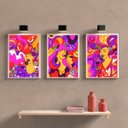 Ver imagem 3 de Kit 3 Quadros Figurativos Cantoras 45x34cm - com vidro:Madeira preta