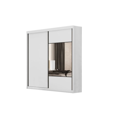 Guarda Roupa Versatto 2 Portas 8 Gavetas com Espelho Nh Rei de Casa Neve