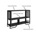 Ver imagem 6 de Conjunto Sala Industrial Rack e Aparador Preto Placa e Ponto P1017 P1021