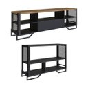 Ver imagem 2 de Conjunto Sala Industrial Rack e Aparador Preto Placa e Ponto P1017 P1021