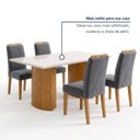 Ver mais imagens de Mesa de Jantar com Kit 4 Cadeiras MDF Isla/Dakota Plus/Lyra Cinamomo Off-White Veludo Grafite