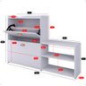Banco Sapateira Milano 2 Gavetas Prateleira Porta Calçados Quarto Hall Entrada Retrô Branco - Rpm - 6