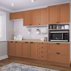 Cozinha Modulada 5 Peças 1 Torre 2 Aéreos 2 Balcões Arizona Arizona Cabecasa Madeiramadeira