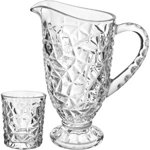 Jogo 7 Peças Jarra/copos Água Suco Cristal Eco 1l/275ml Transparente