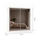 Ver imagem 4 de Guarda-Roupa 2 Portas de Correr com 2 Espelhos e 3 Gavetas Lucky Branco