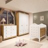 Quarto de Bebê com Guarda-roupa Cômoda e Berço com Capitonê 100% Mdf Maya Clássico Espresso Móveis - 1