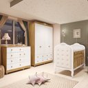 Ver imagem 2 de Quarto de Bebê com Guarda-roupa Cômoda e Berço com Capitonê 100% Mdf Maya Clássico Espresso Móveis