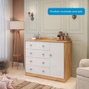 Ver mais imagens de Quarto de Bebê com Guarda-Roupa Cômoda e Berço com Capitonê 100% MDF Maya Clássico Espresso Móveis B