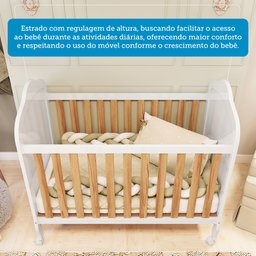 Quarto de Bebê com Guarda-roupa Cômoda e Berço com Capitonê 100% Mdf Maya Clássico Espresso Móveis - 12