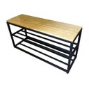 Ver imagem 1 de Banco Sapateira Organizadora Estilo Industrial Ferro Madeira