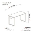 Ver imagem 4 de Mesa Madeira M134/60P25TUB 134cm Industrial Natural e Laranja Cinza/Marrom