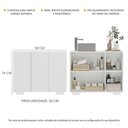 Ver imagem 5 de Gabinete Banheiro 3 Portas 90Cm Multimóveis V5031 Branco Branco